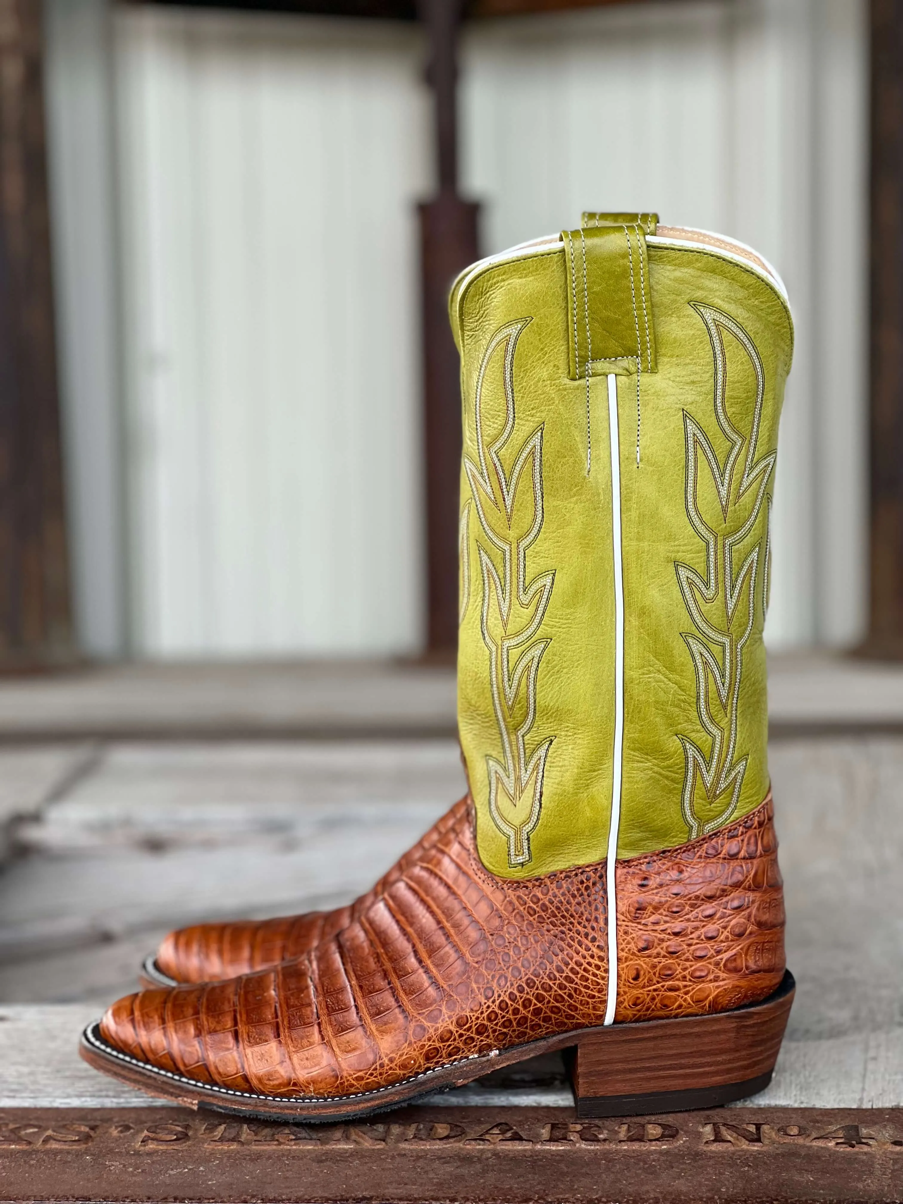 Olathe Boot Co. | Brandy Caiman Belly Boot