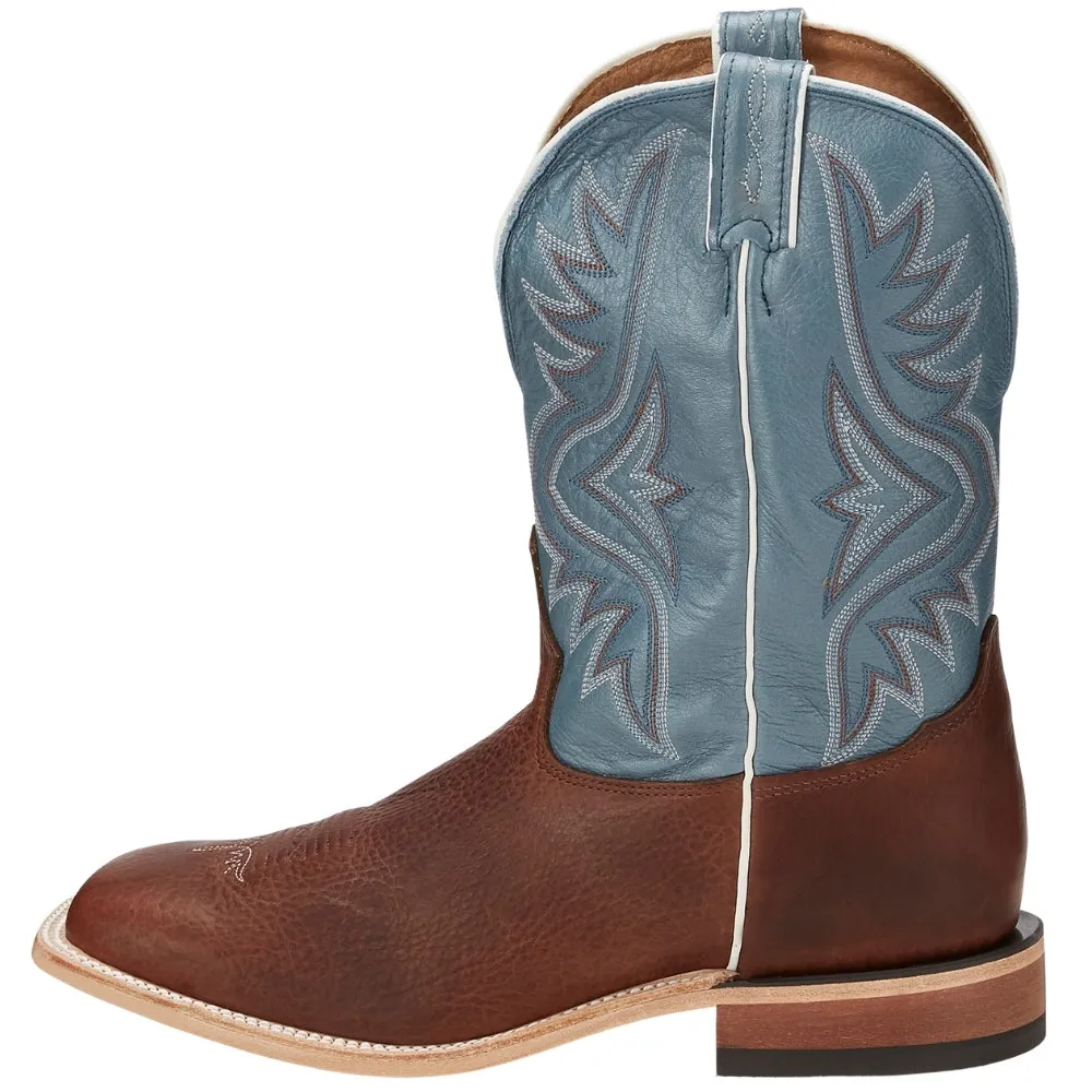 Pecan Bison Square Toe Cowboy Boots