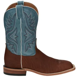 Pecan Bison Square Toe Cowboy Boots