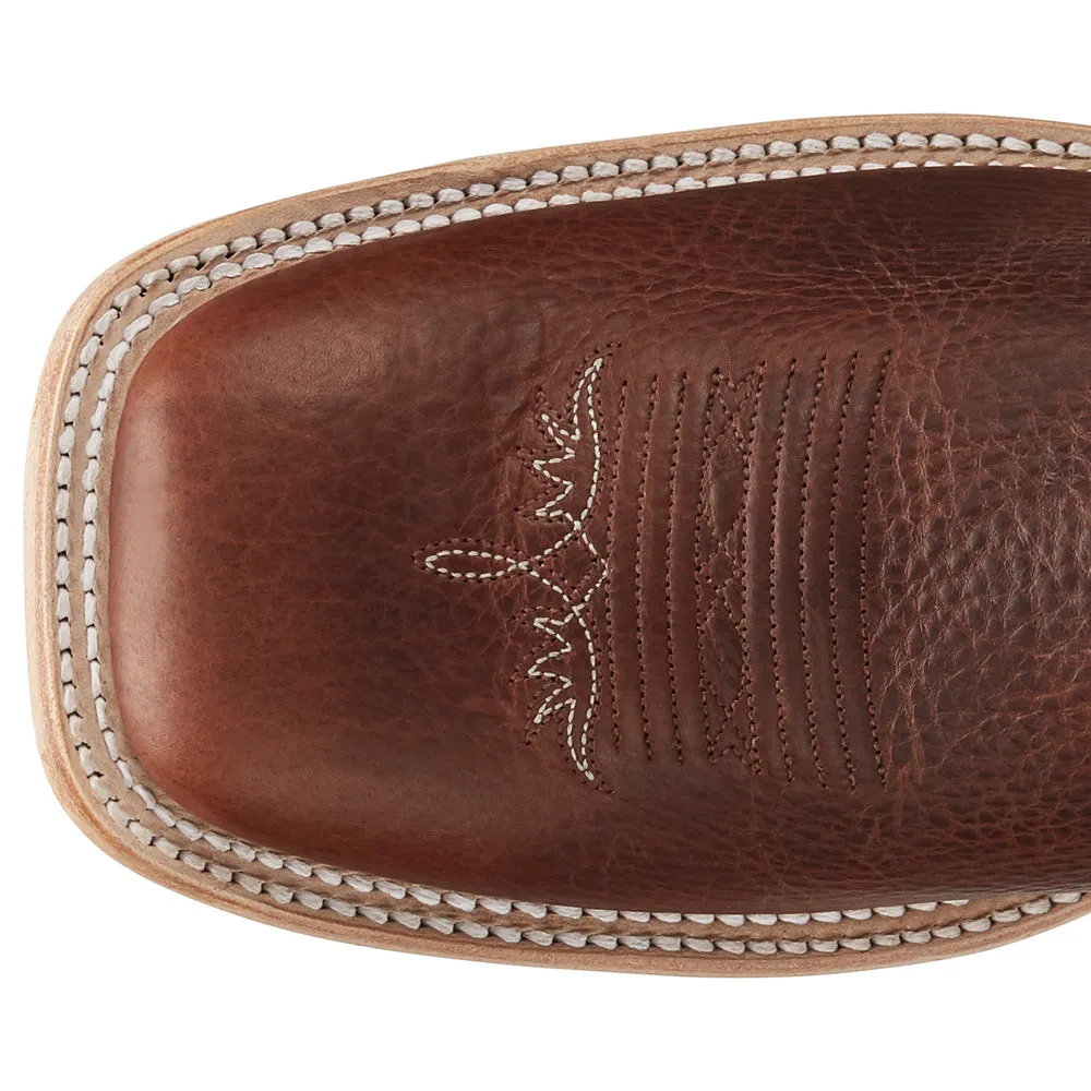 Pecan Bison Square Toe Cowboy Boots