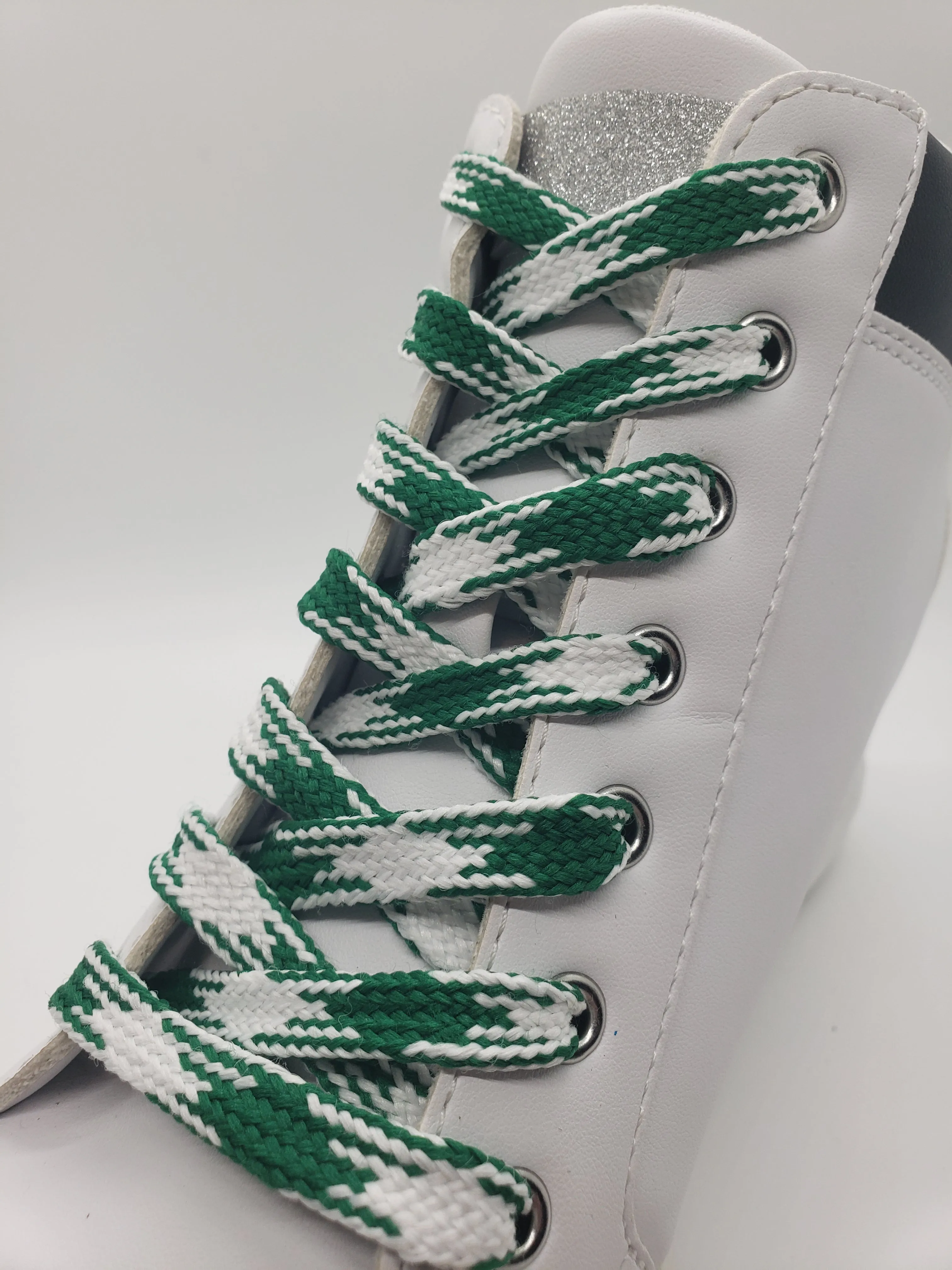 Premium Argyle Laces - Kelly Green and White