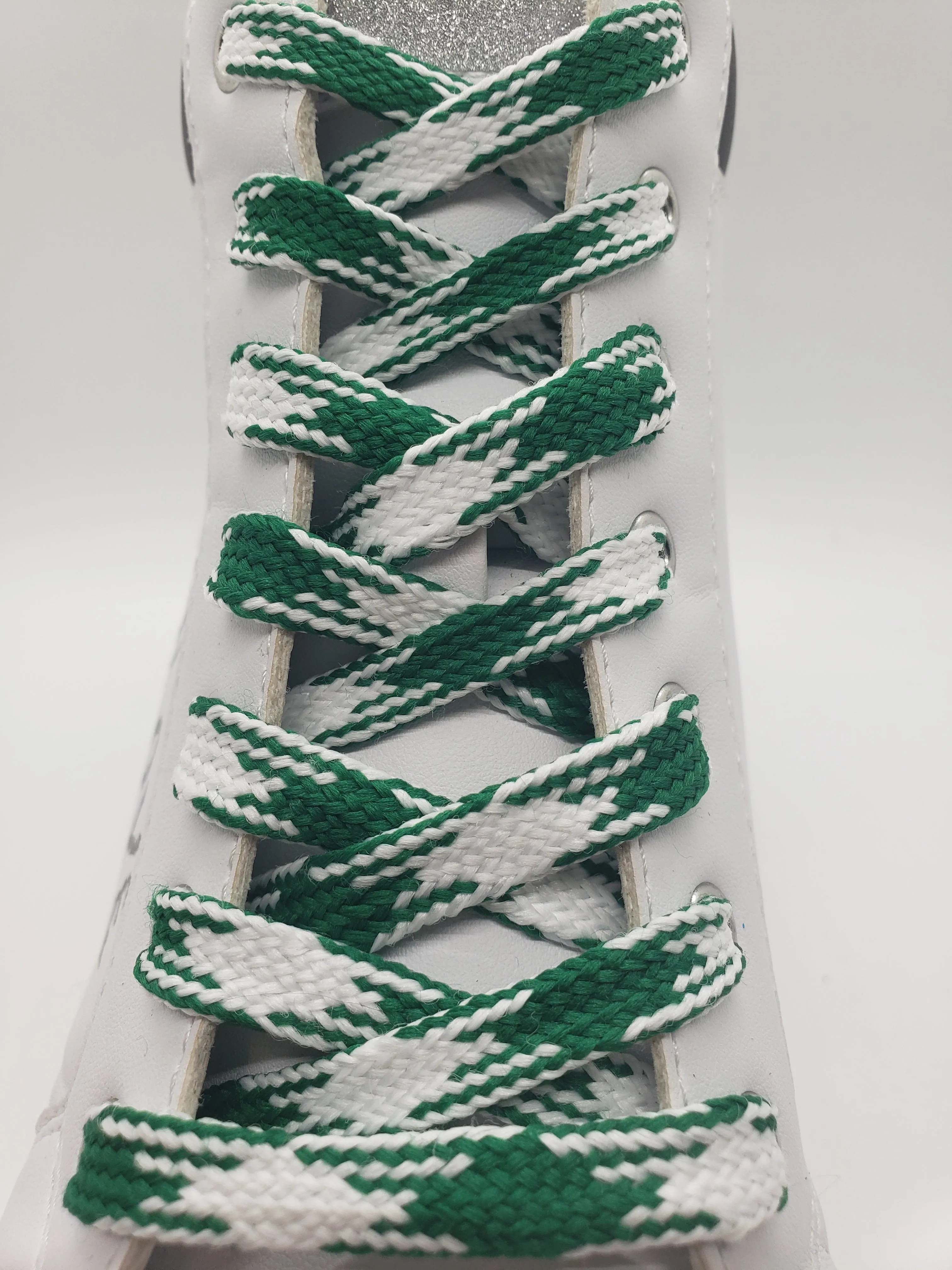 Premium Argyle Laces - Kelly Green and White