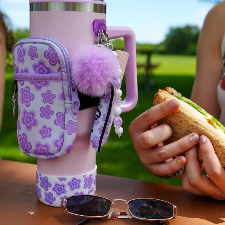 Purple Flower Bottle Boot