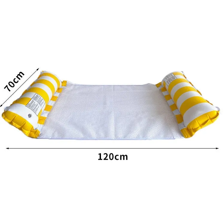 PVC Inflatable Hammock Adult Swimming Floating Row, Size: 120 x 70cm(Yellow   Treasure Blue Striped)