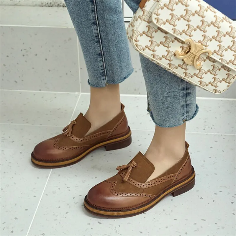 Retro-chic Tassel Slip-on Vegan Leather Loafer Shoes