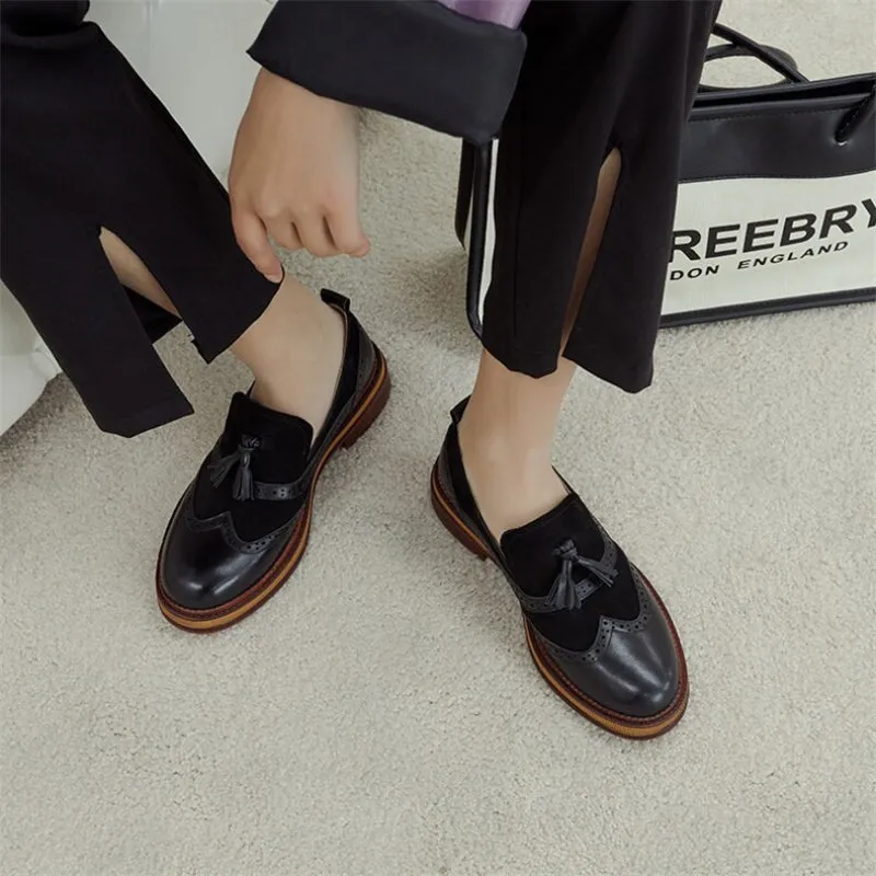 Retro-chic Tassel Slip-on Vegan Leather Loafer Shoes