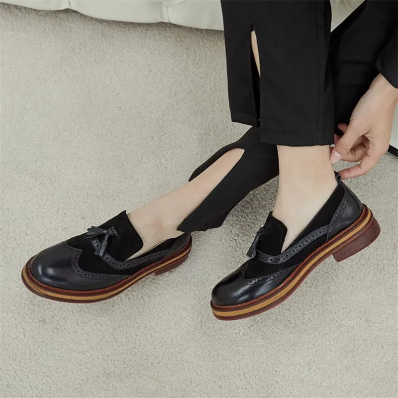 Retro-chic Tassel Slip-on Vegan Leather Loafer Shoes