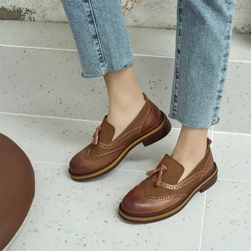 Retro-chic Tassel Slip-on Vegan Leather Loafer Shoes