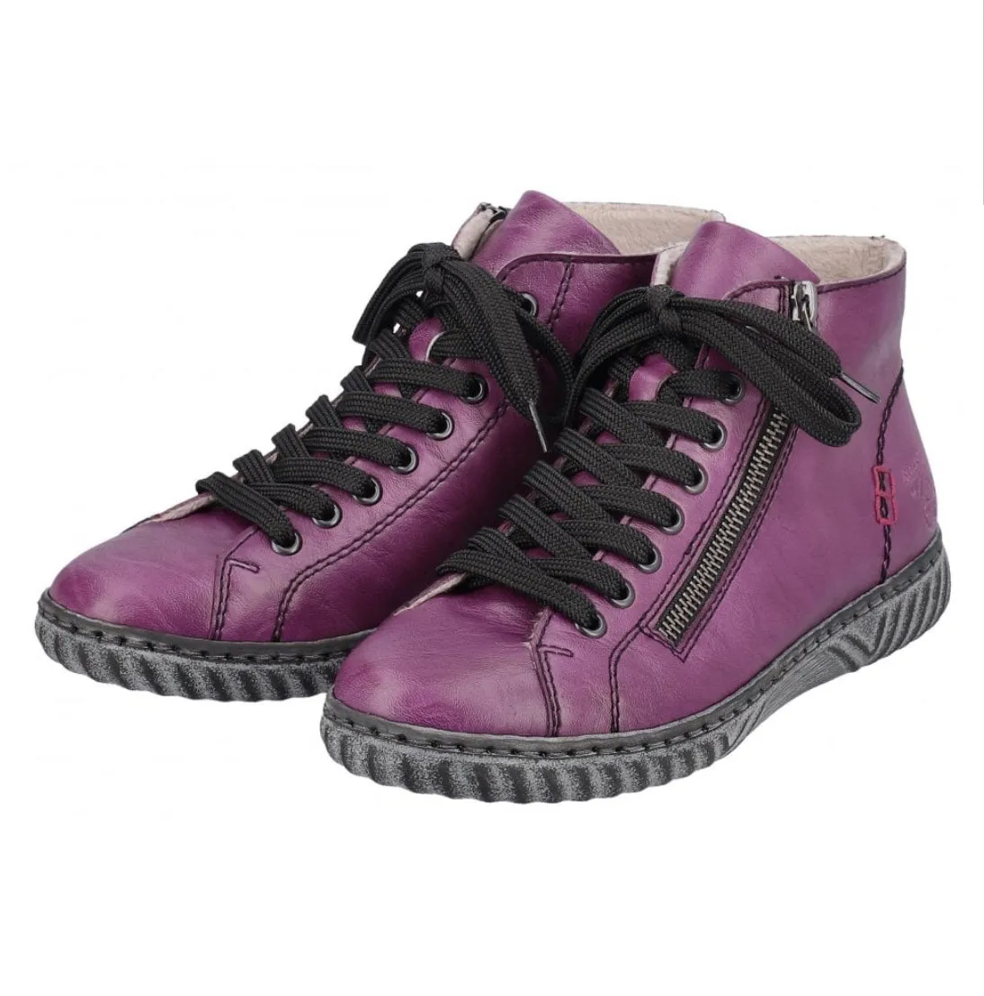 Rieker N0921-31 Guana Aubergine High-Top Trainer Boots