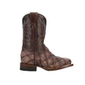 River Pirarucu Print Square Toe Cowboy Boots (Little Kid)