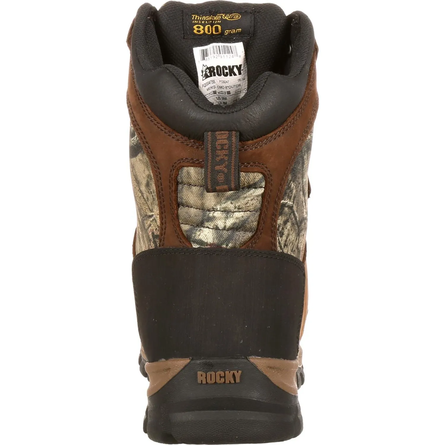 Rocky Mens Brown/MOBU Leather Core WP 800G Hunting Boots