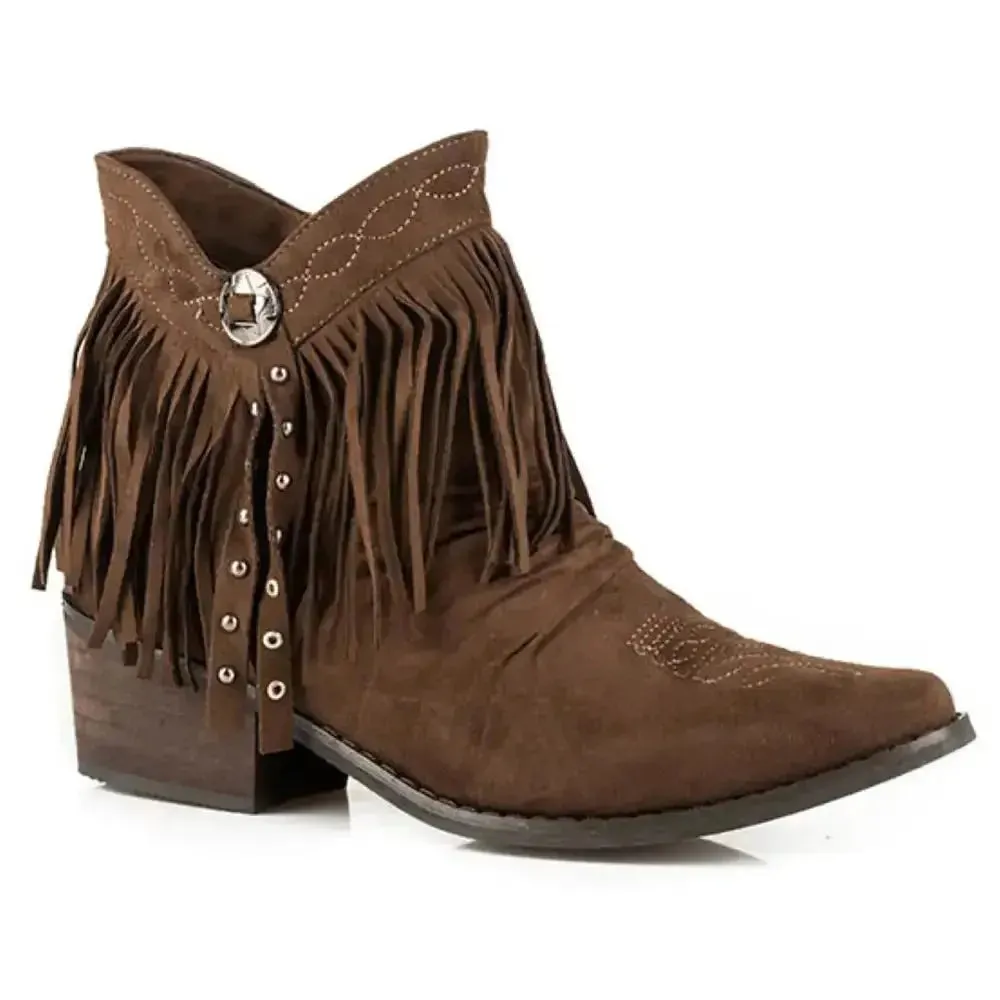 Roper Fringy (Brown) - Women's Biker Boot