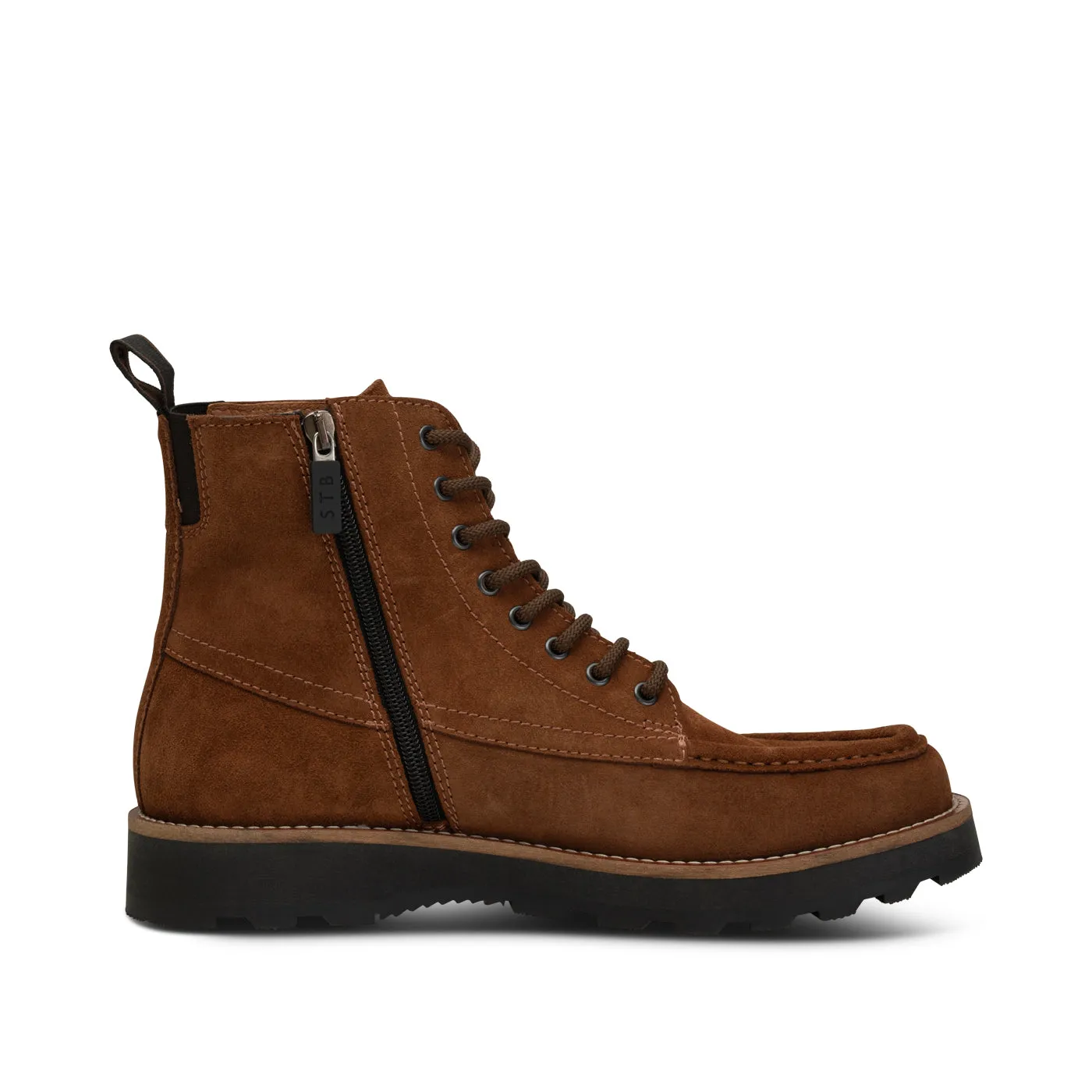 Rosco Lace Up Boot Water Repellent Suede - CHESTNUT