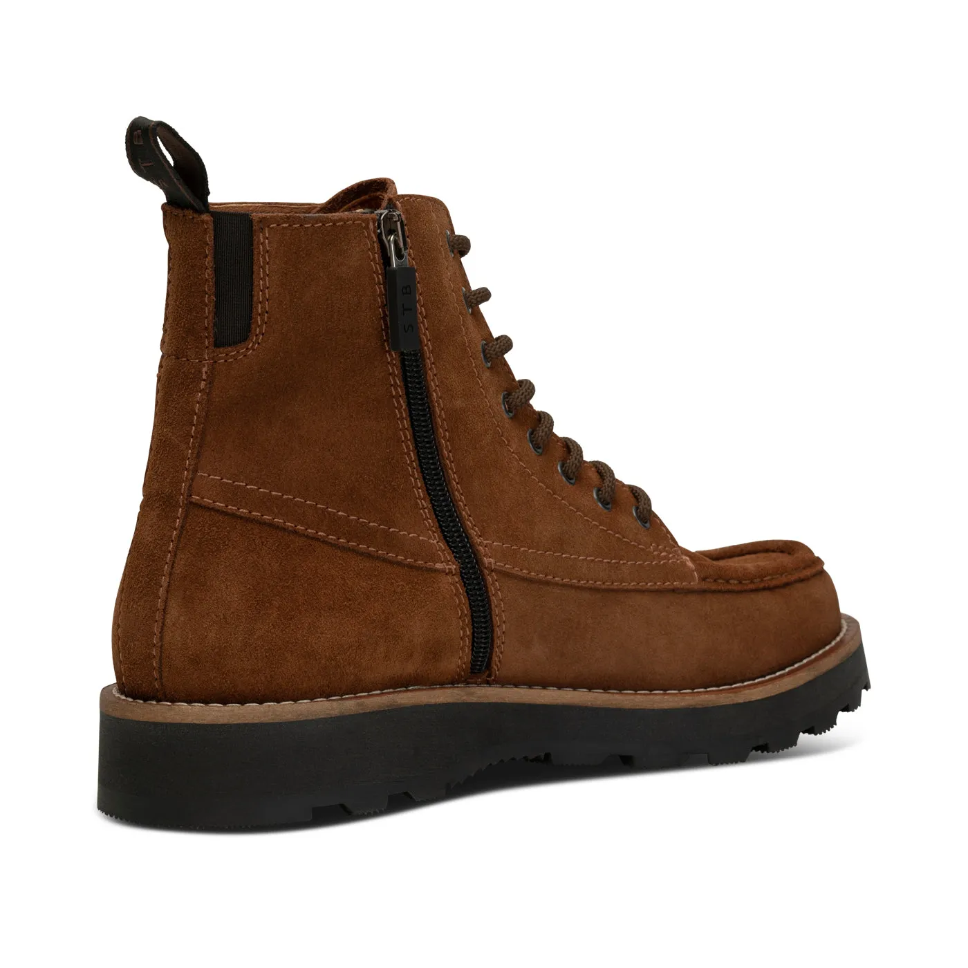 Rosco Lace Up Boot Water Repellent Suede - CHESTNUT