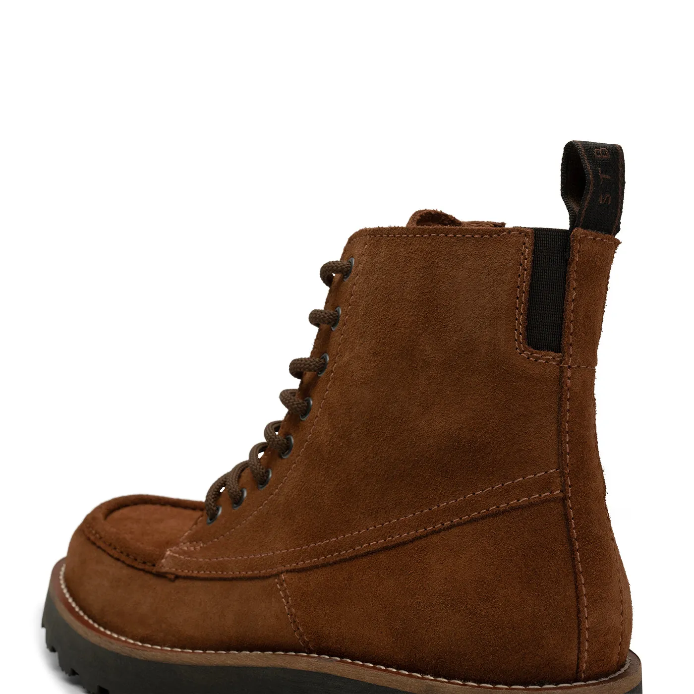 Rosco Lace Up Boot Water Repellent Suede - CHESTNUT