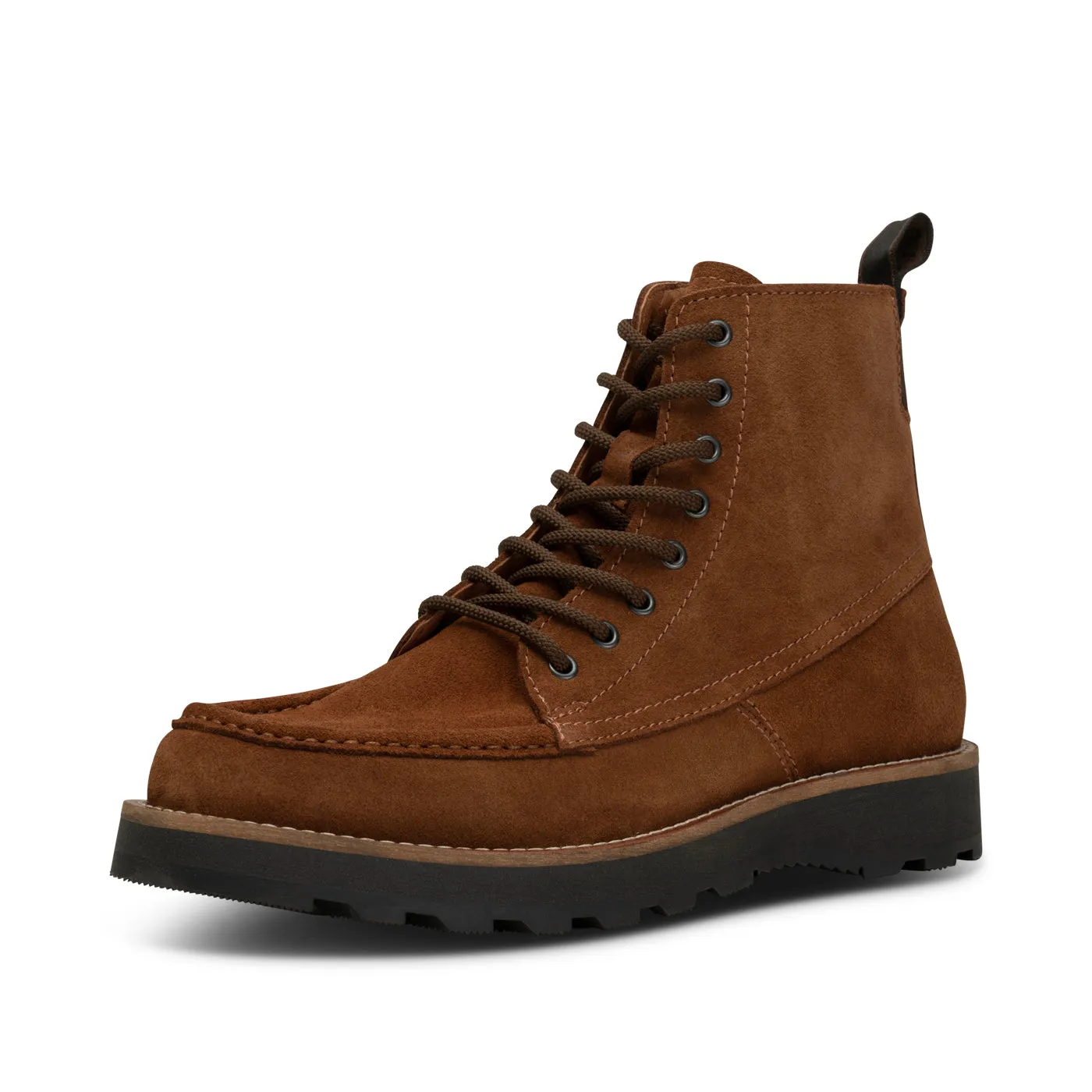 Rosco Lace Up Boot Water Repellent Suede - CHESTNUT