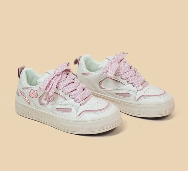 S Class E Sports Game Rabbit Pink White Sporty Sneakers Running Shoes