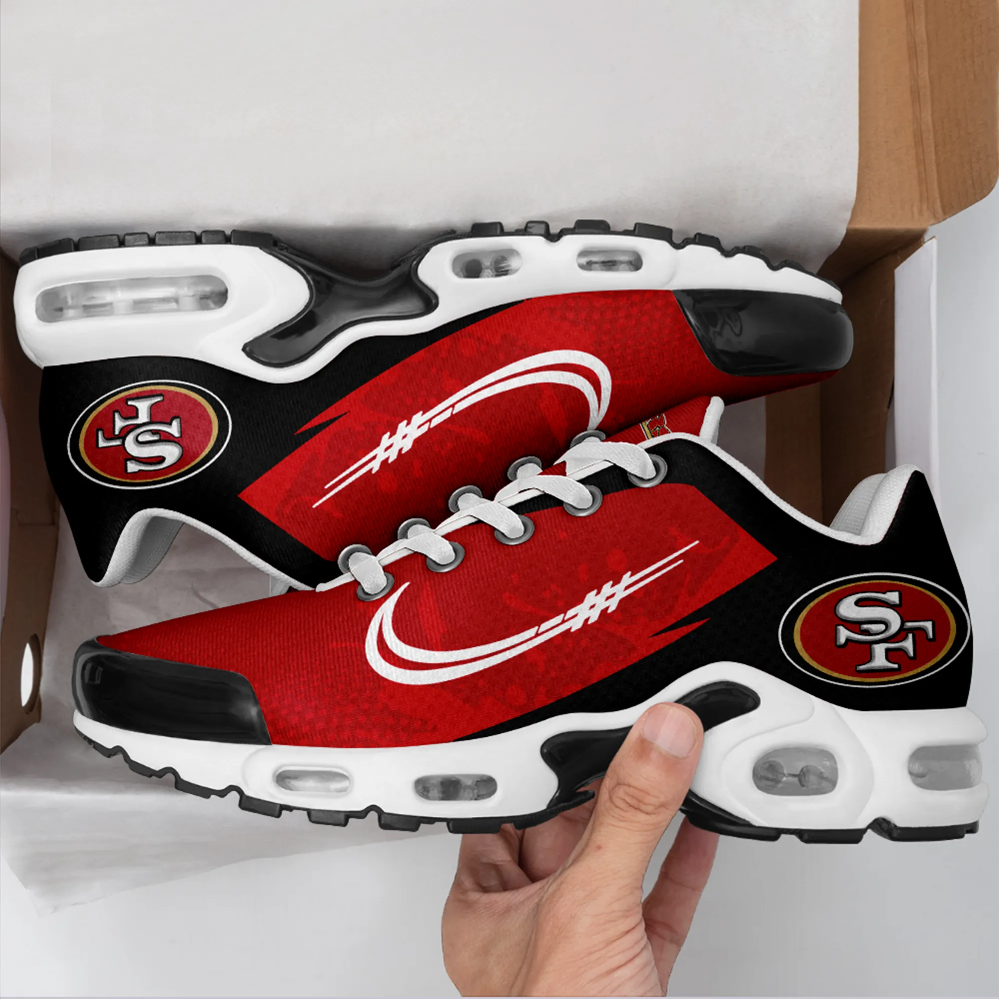 San Francisco 49ers- Fashion Men/Women Sports Shoes Sports Wear Shoes NFL Game Comfortable and Breathable