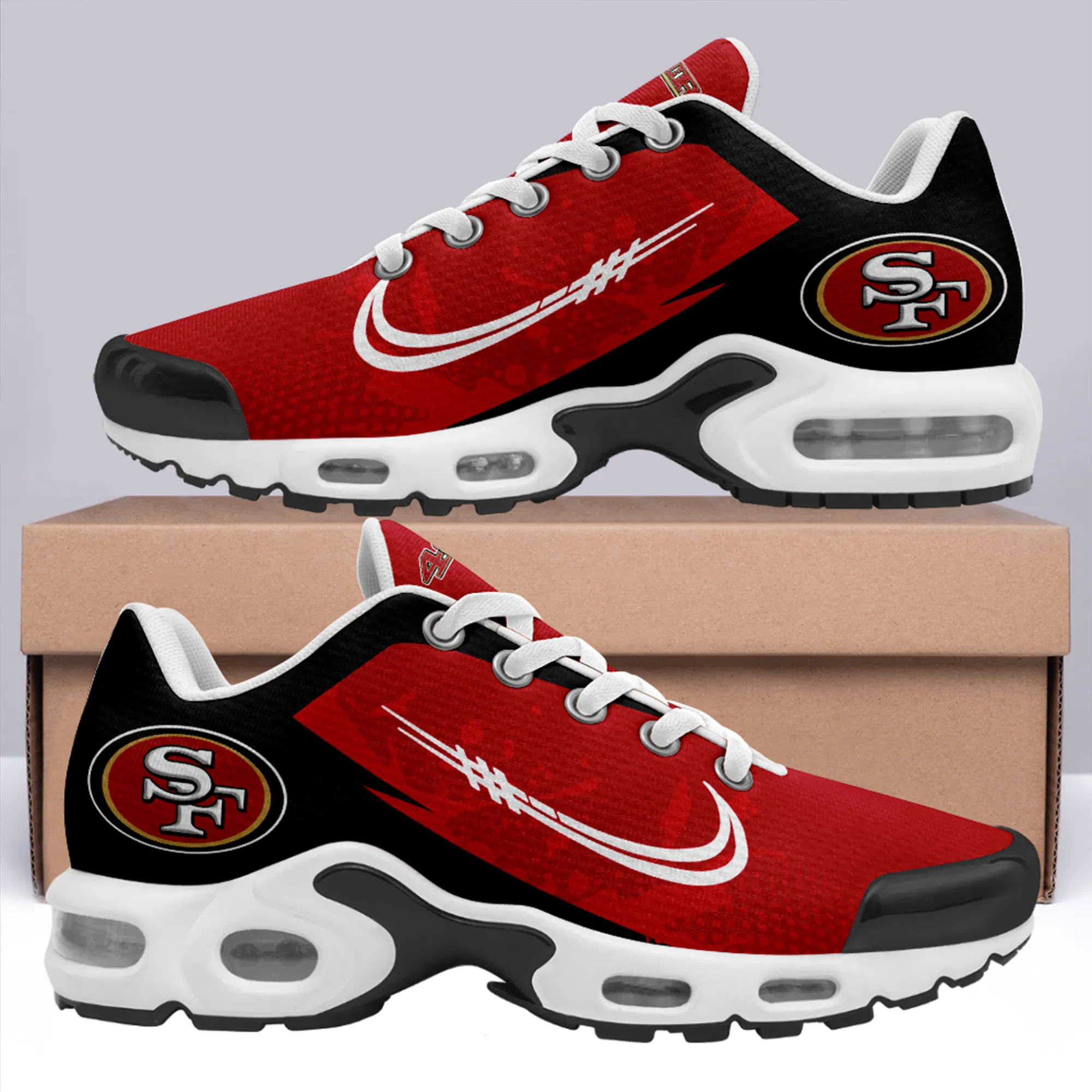 San Francisco 49ers- Fashion Men/Women Sports Shoes Sports Wear Shoes NFL Game Comfortable and Breathable