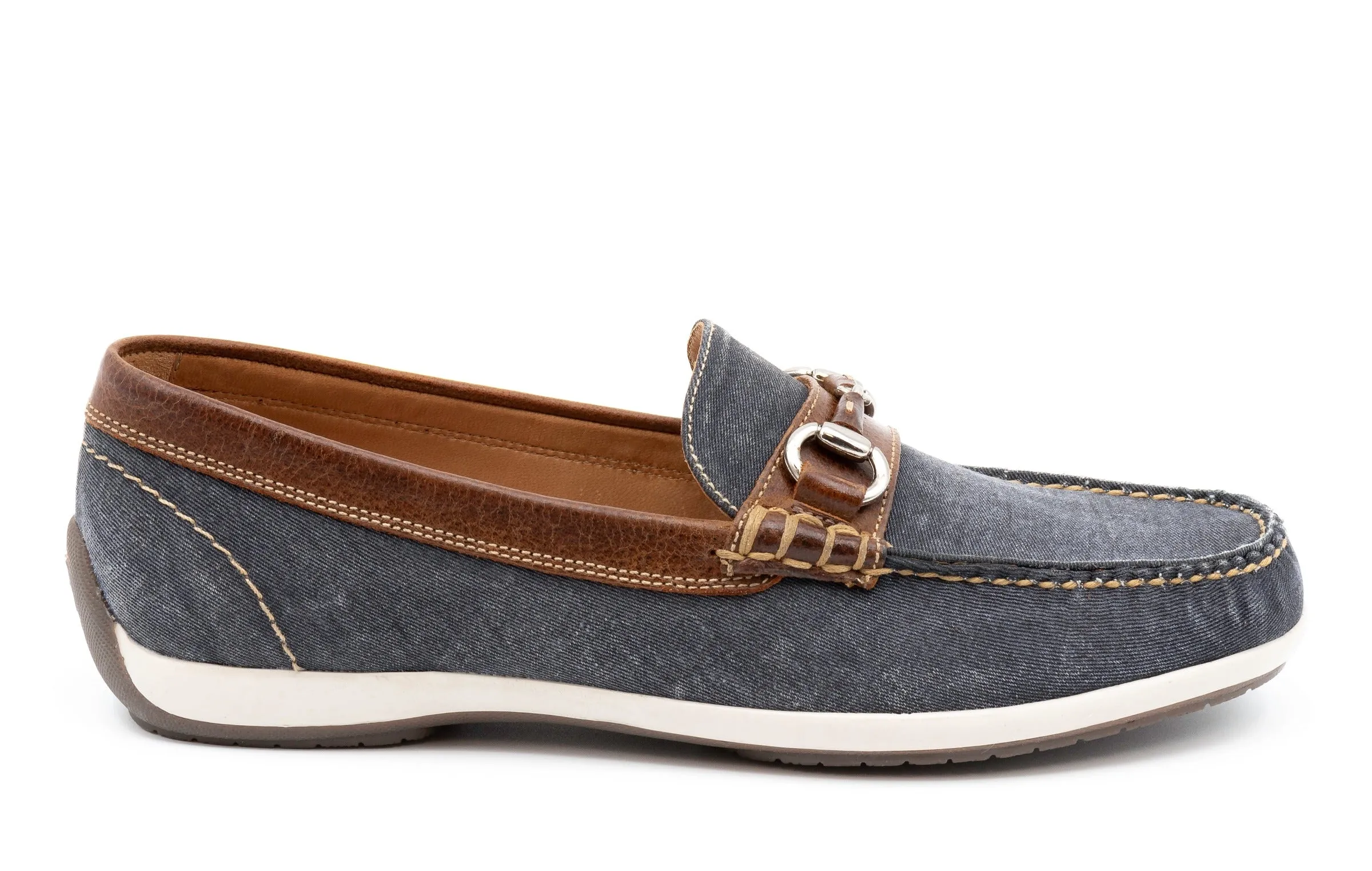 Seaside Canvas Horse Bit Loafers - Indigo