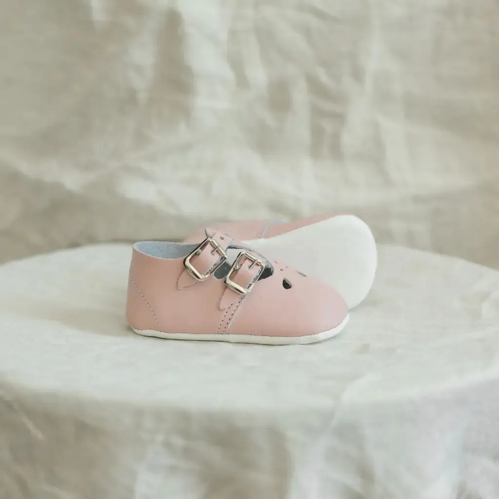 Soft Soled Double T-Strap - Pink