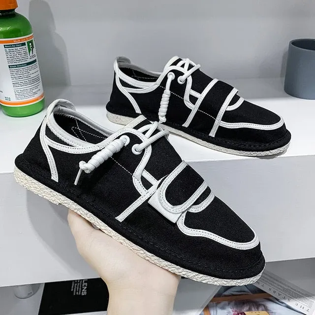 Solid Lining Velcro Style Low Top Sneakers