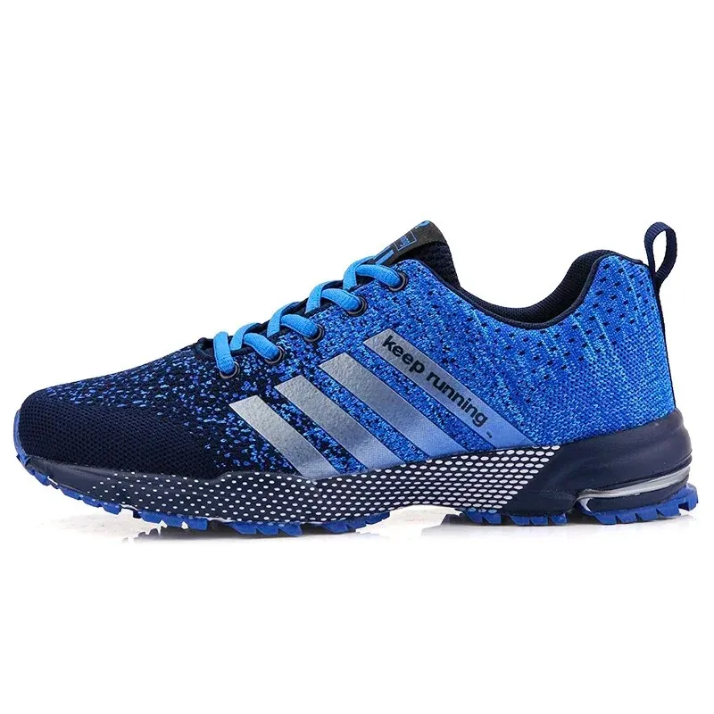 Striped Trainers Gradient Pattern Sneakers Breathable Running Sports Shoes