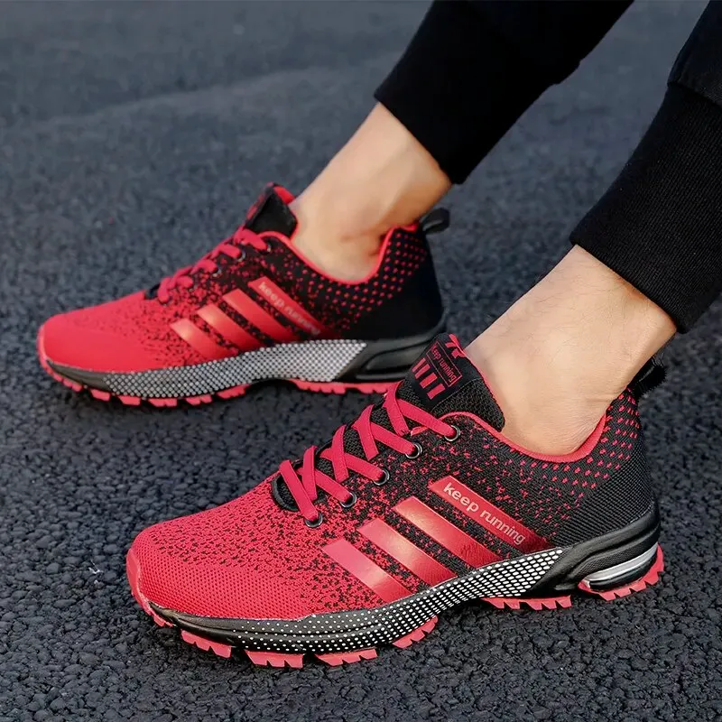 Striped Trainers Gradient Pattern Sneakers Breathable Running Sports Shoes