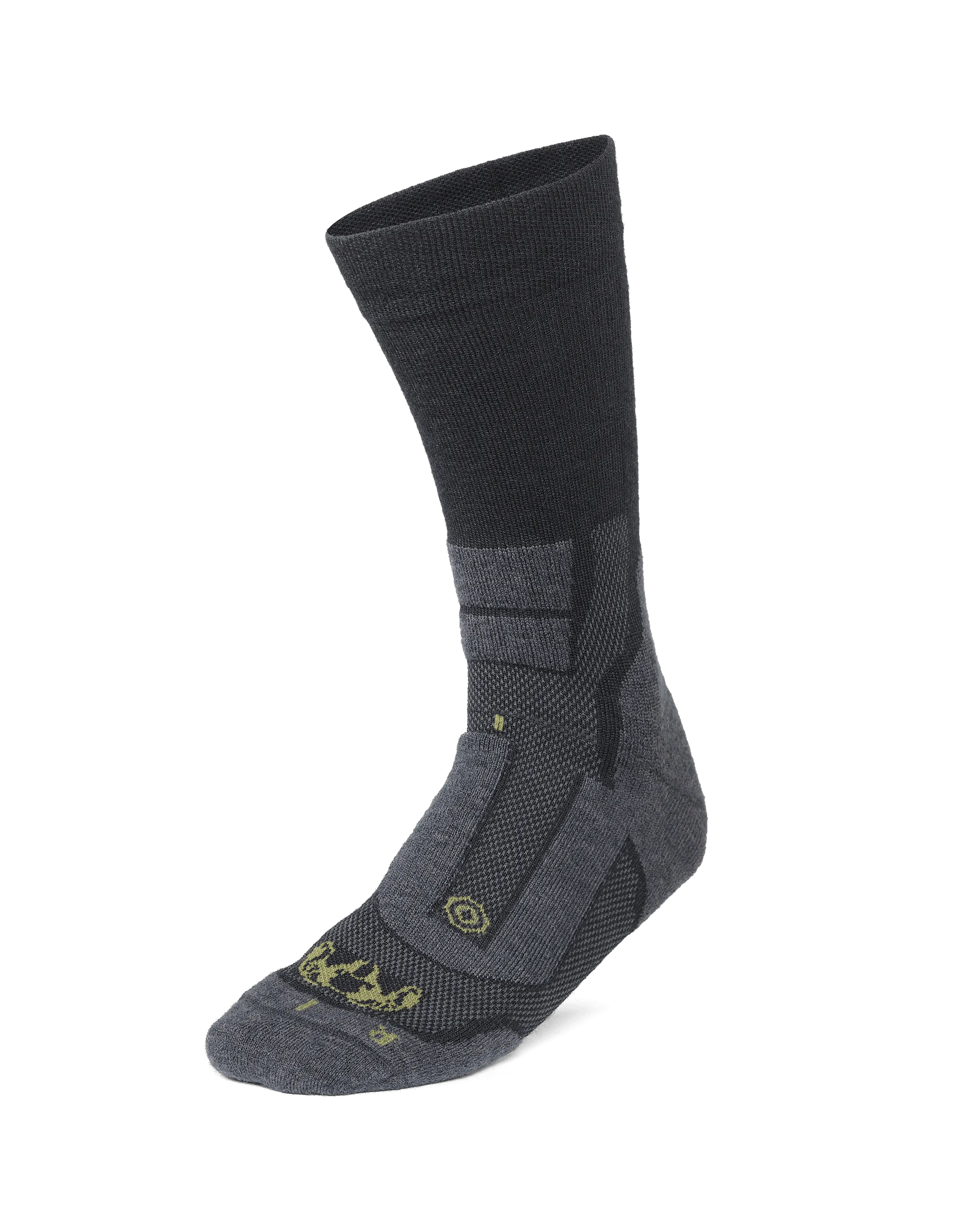 StrongWool Hybrid Crew Sock | Grey Green