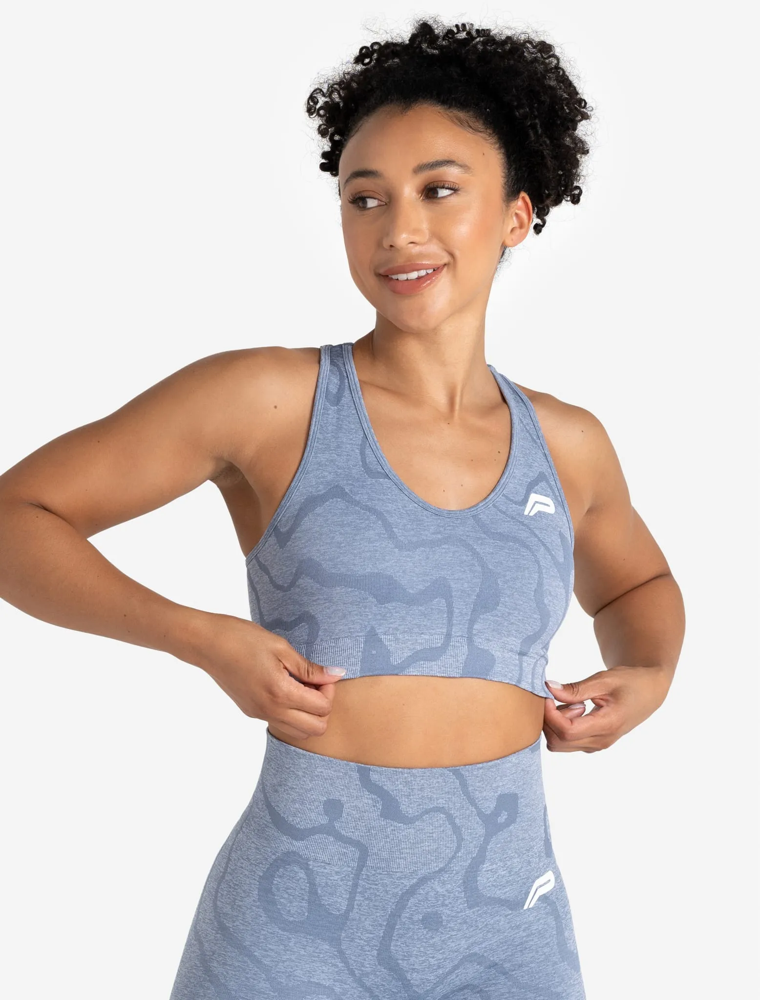 Sustainable Seamless Sports Bra - Blue