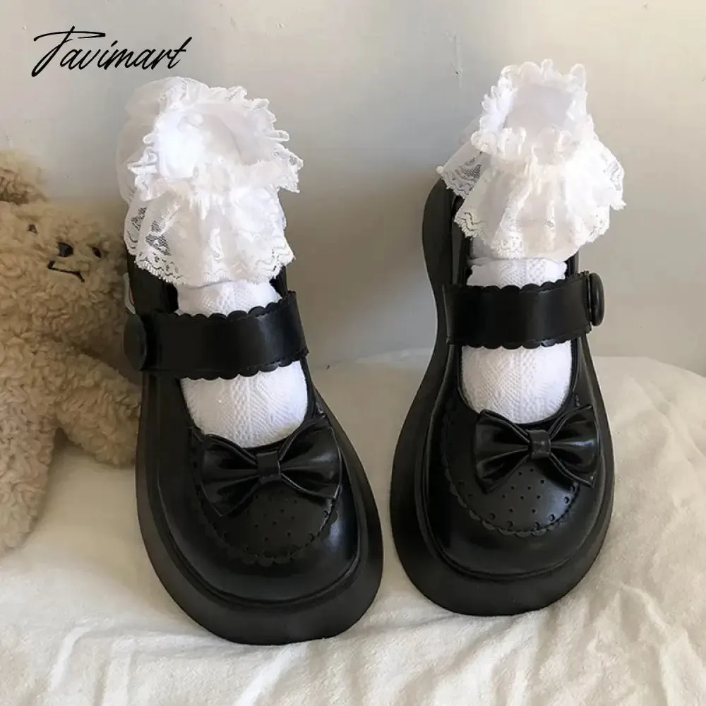 TAVIMART  -  Black Mary Jane Lolita Jk Uniform Shoes Girl Student Summer Platform Big Head Soft Girls Gothic Punk Anime Cosplay Goth Japanese