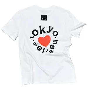 tee downbeat running, tokyo love on white.