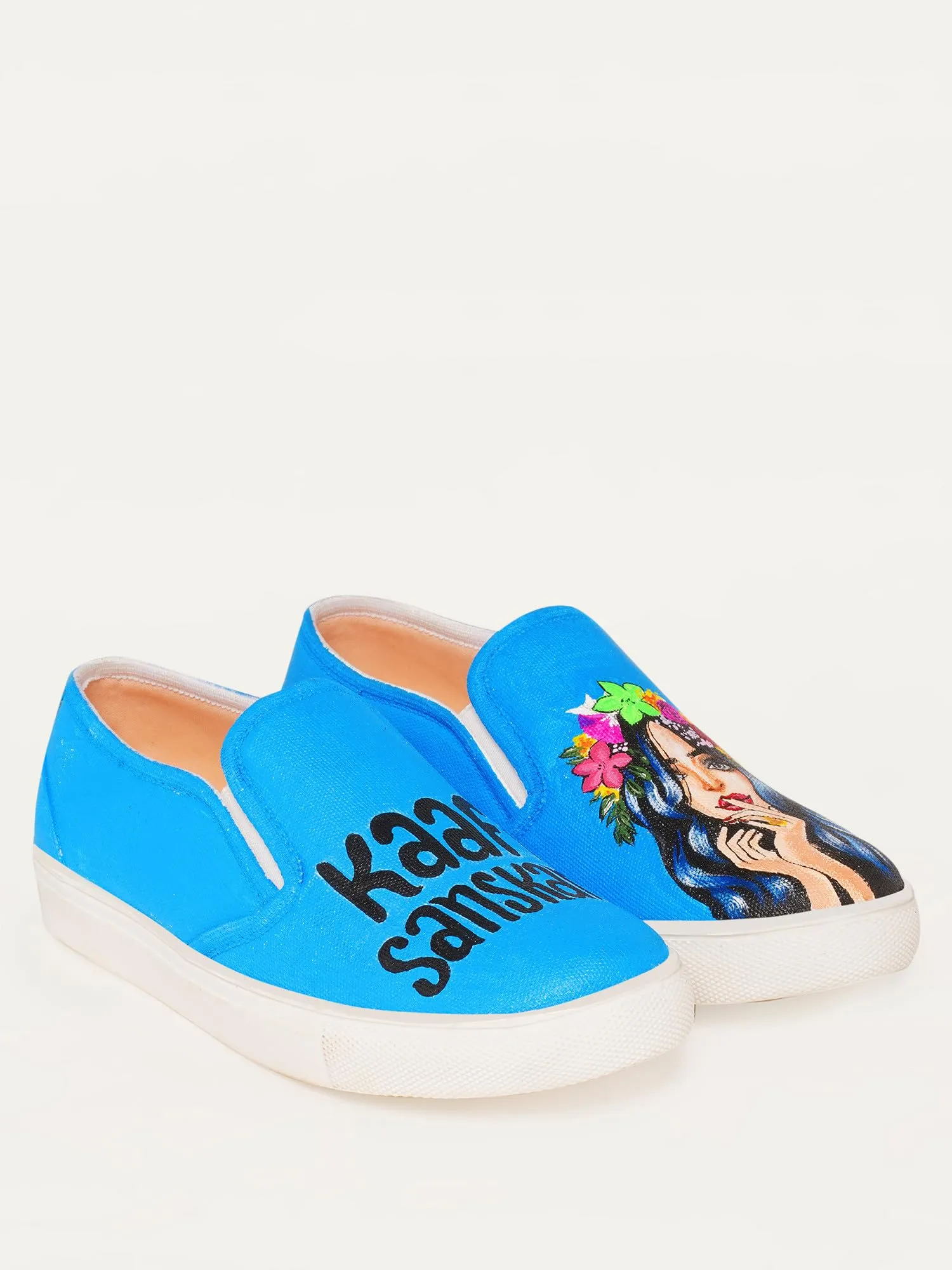 THE QUIRKY NAARI Kaafi Sanskari Slipons to Stay Uber- Sanskaari | Blue | 5 UK