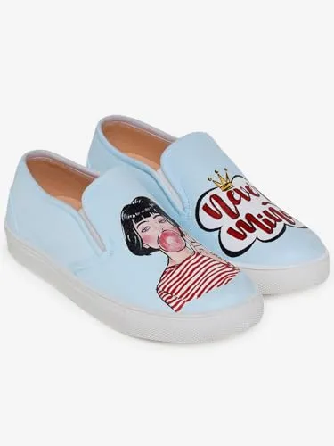 THE QUIRKY NAARI Nevermind Slipons Fun Yet Comfortable | Blue | 4 UK