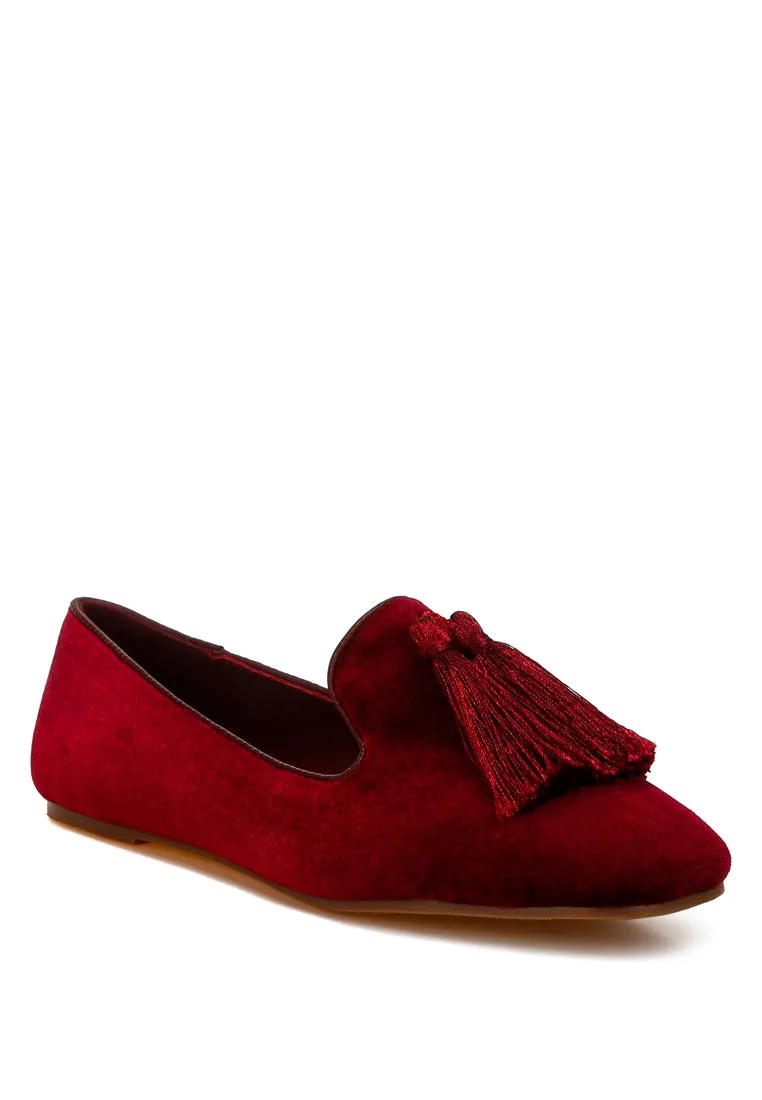 Tromso Iconic Tassel Detail Velvet Loafers