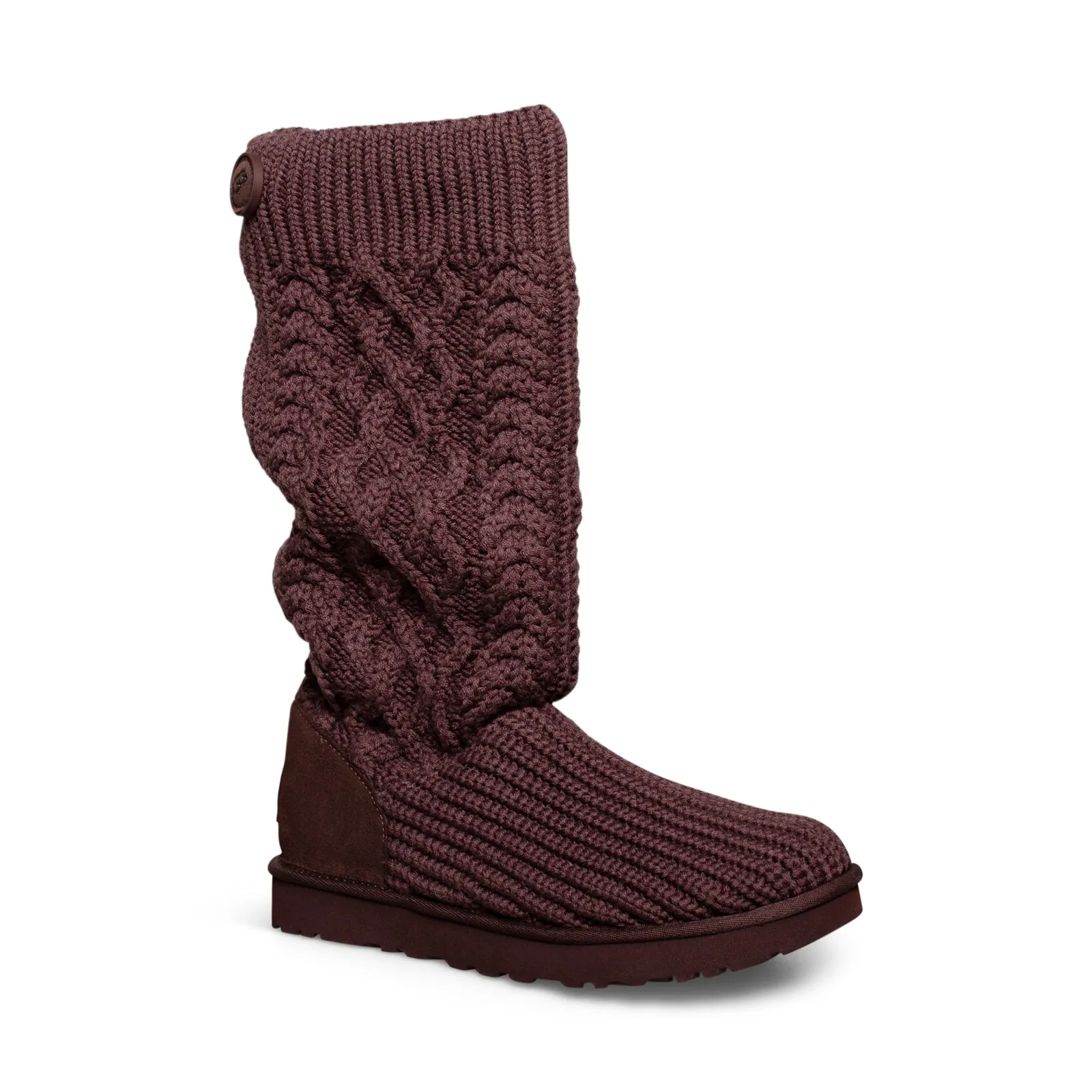 UGG Classic Cardi Cabled Knit Burnt Cedar Boots - Women's