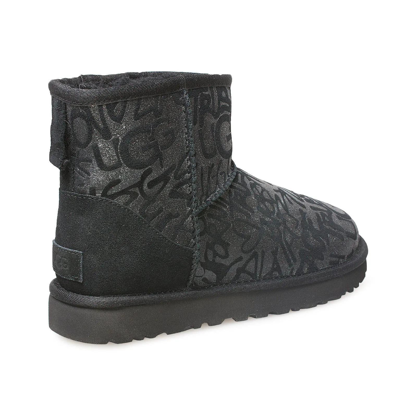 UGG Classic Mini Sparkle Graffiti Black Boots - Women's