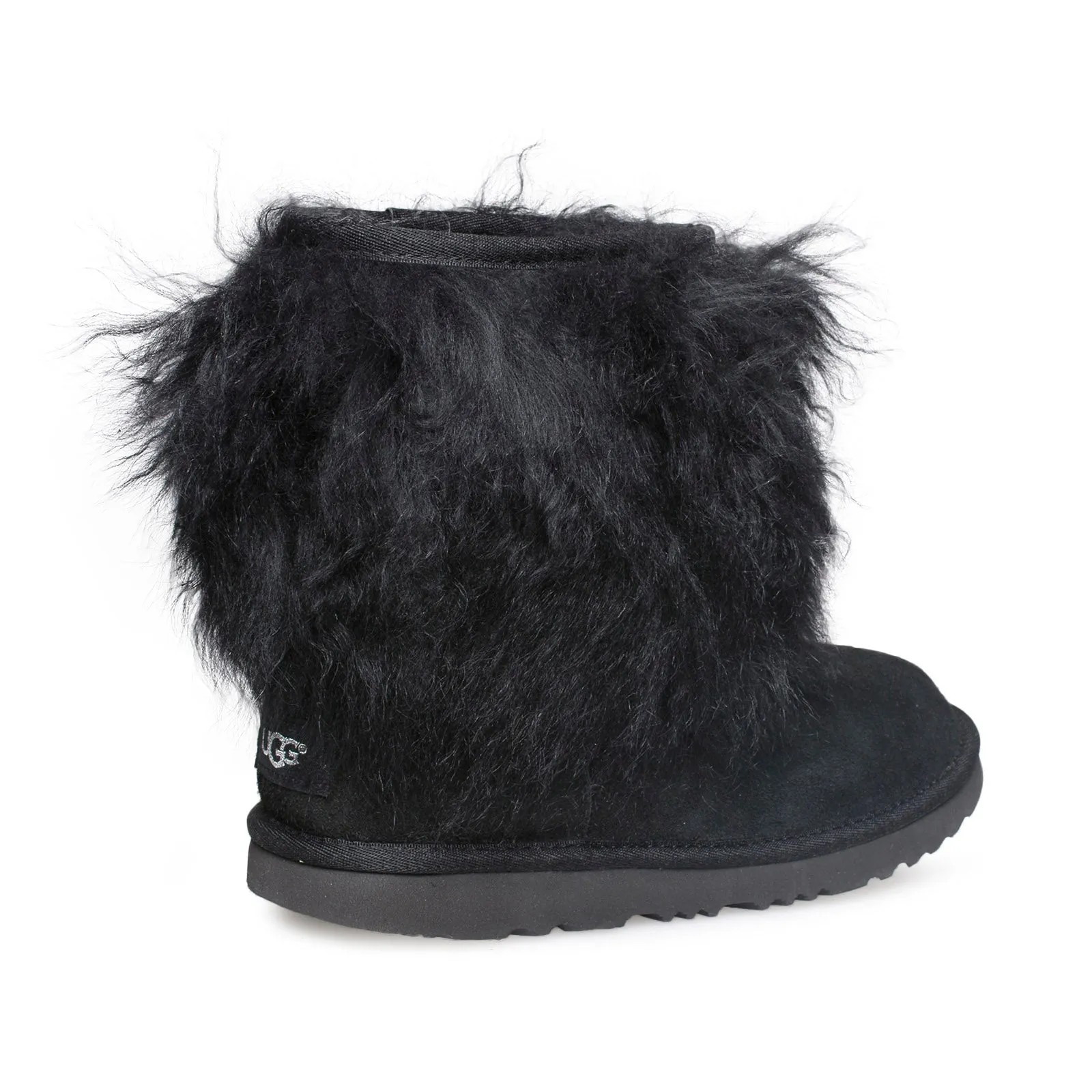 UGG Classic Short II Fluff Black Boots - Women's