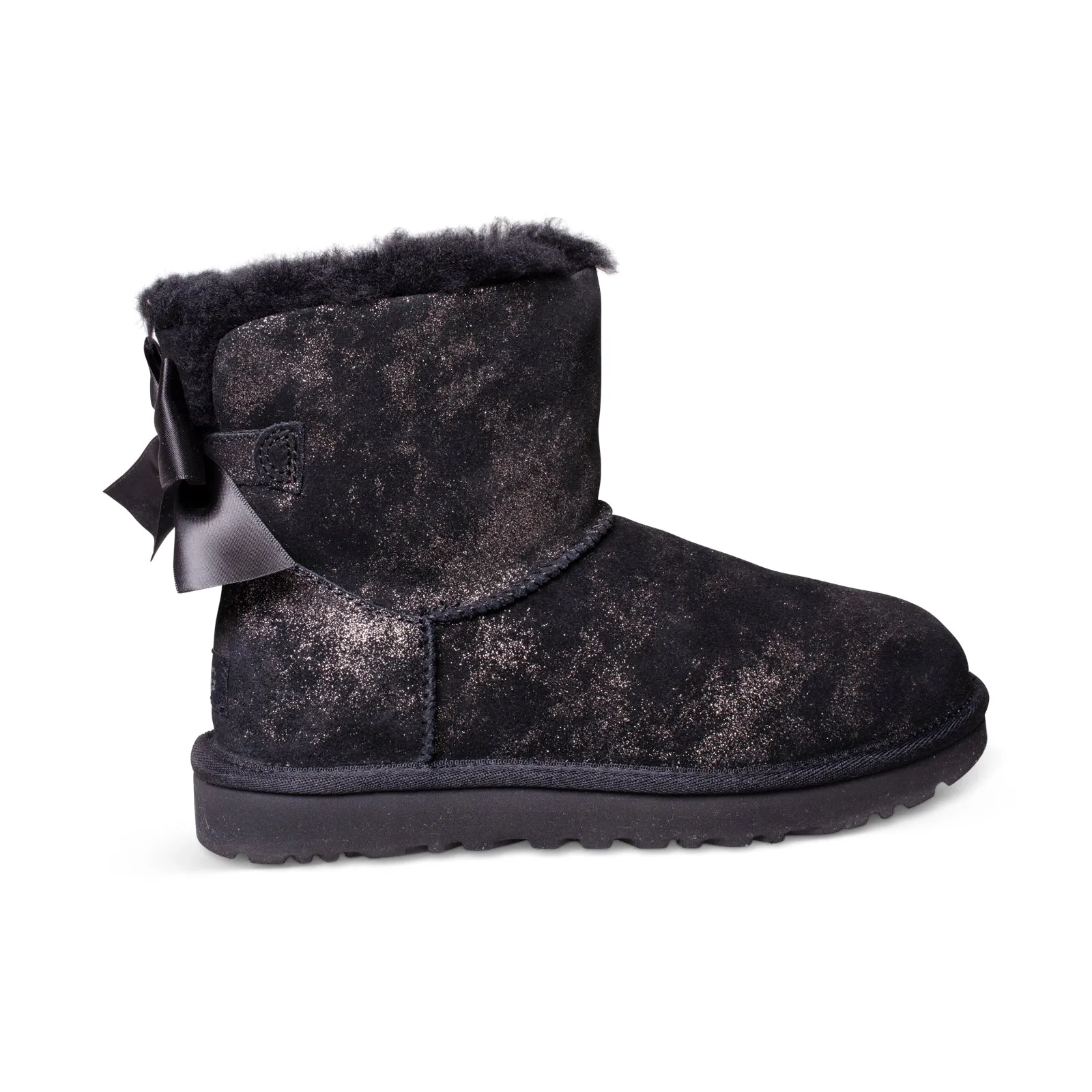 UGG Mini Bailey Bow Glimmer Black Boots - Women's