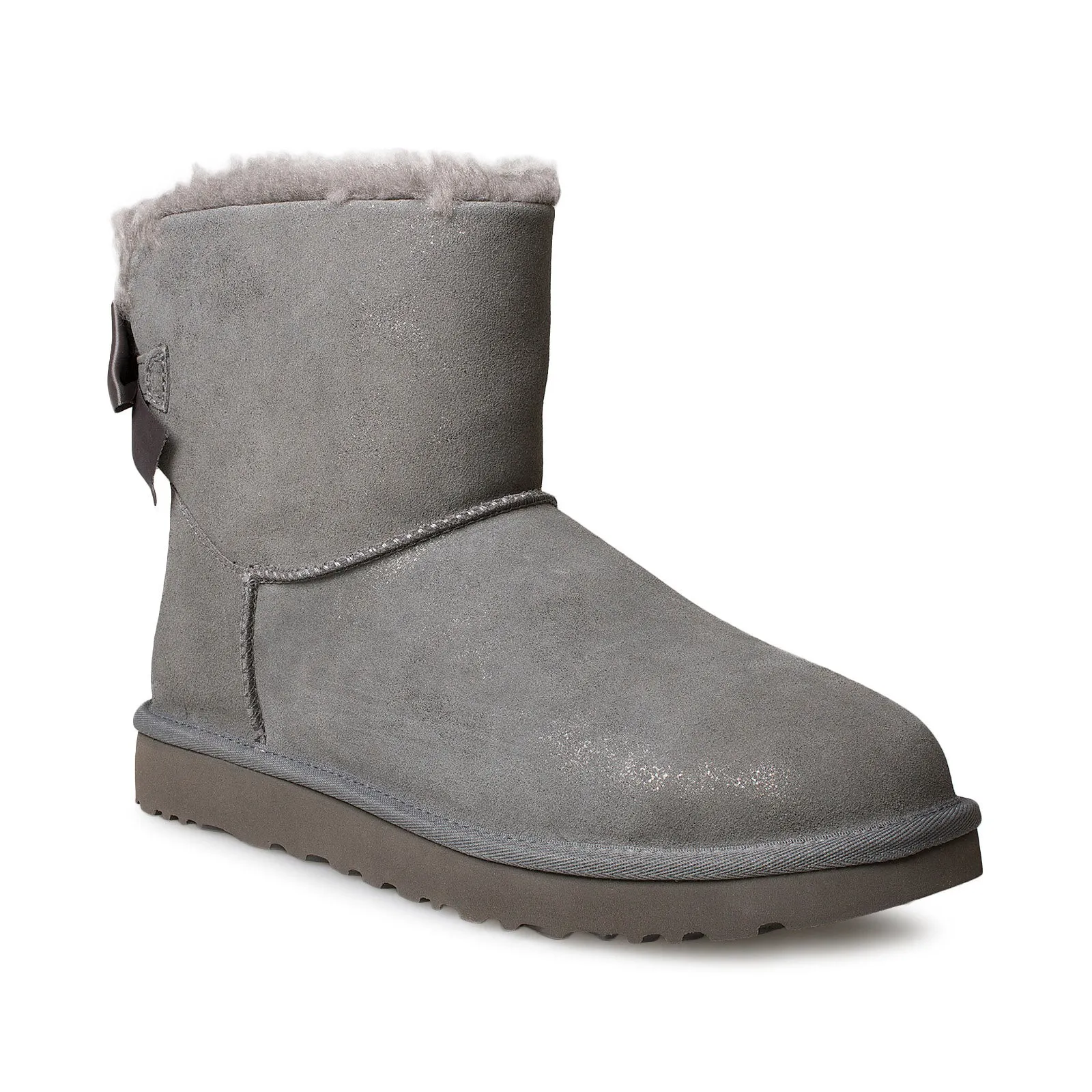 UGG Mini Bailey Bow Glimmer Charcoal Boots - Women's