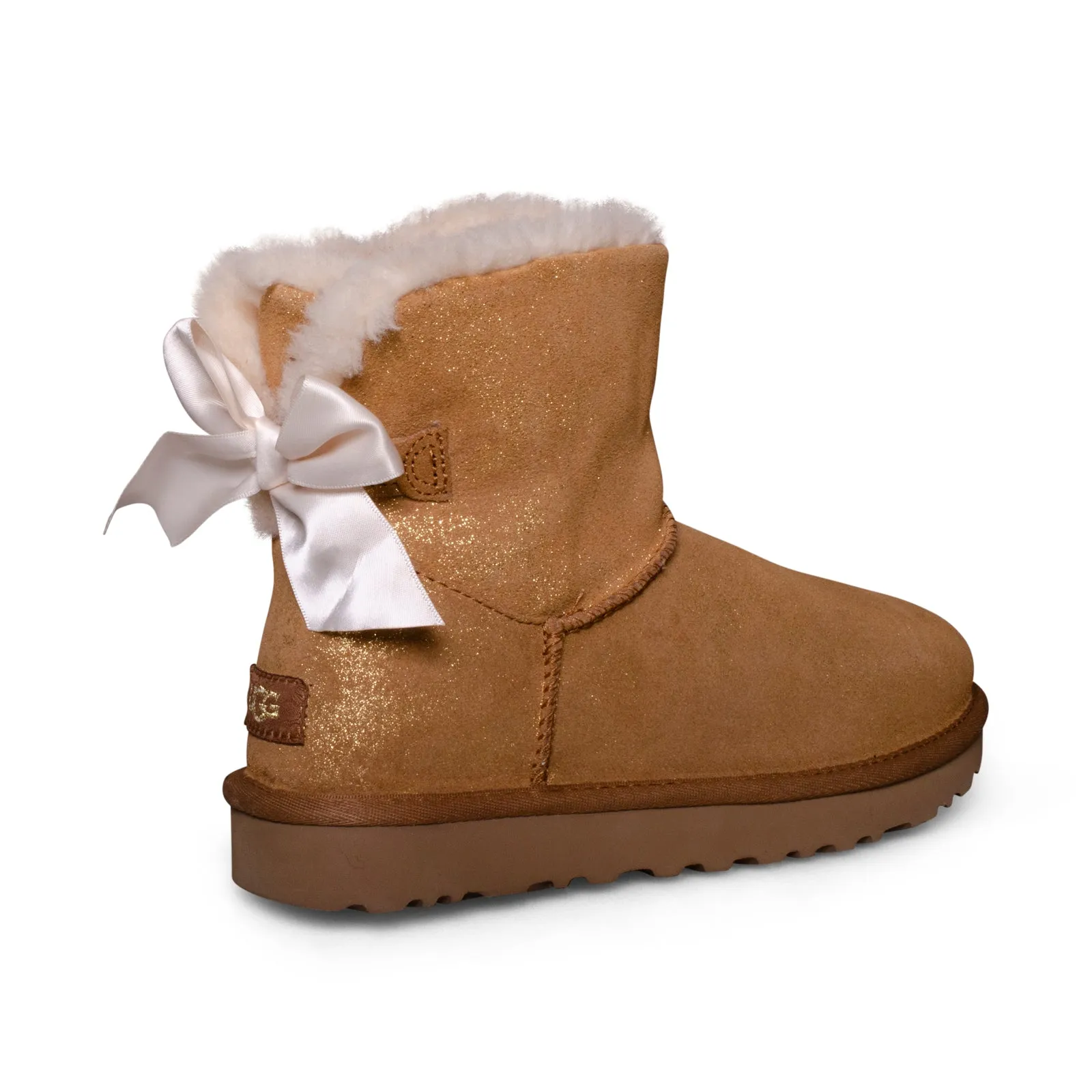 UGG Mini Bailey Bow Glimmer Chestnut Boots - Women's