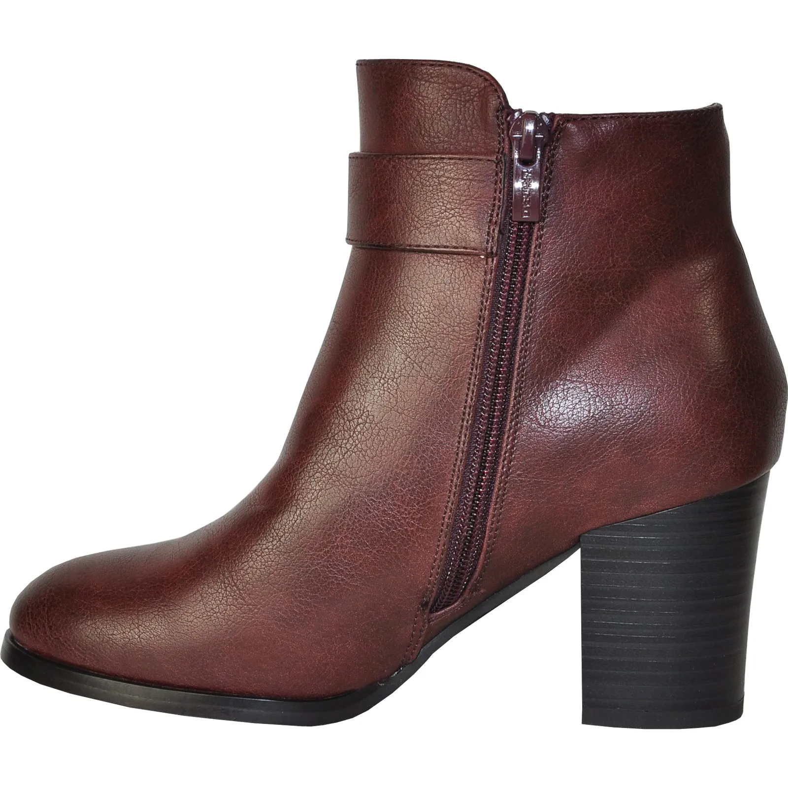 VANGELO Women Boot HF8401 Ankle Dress Boot Bordo Red