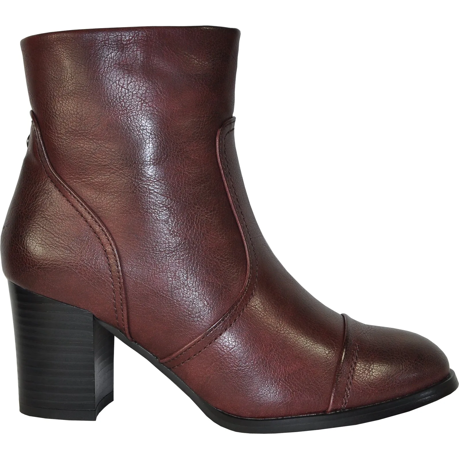 VANGELO Women Boot HF8402 Ankle Dress Boot Bordo Red