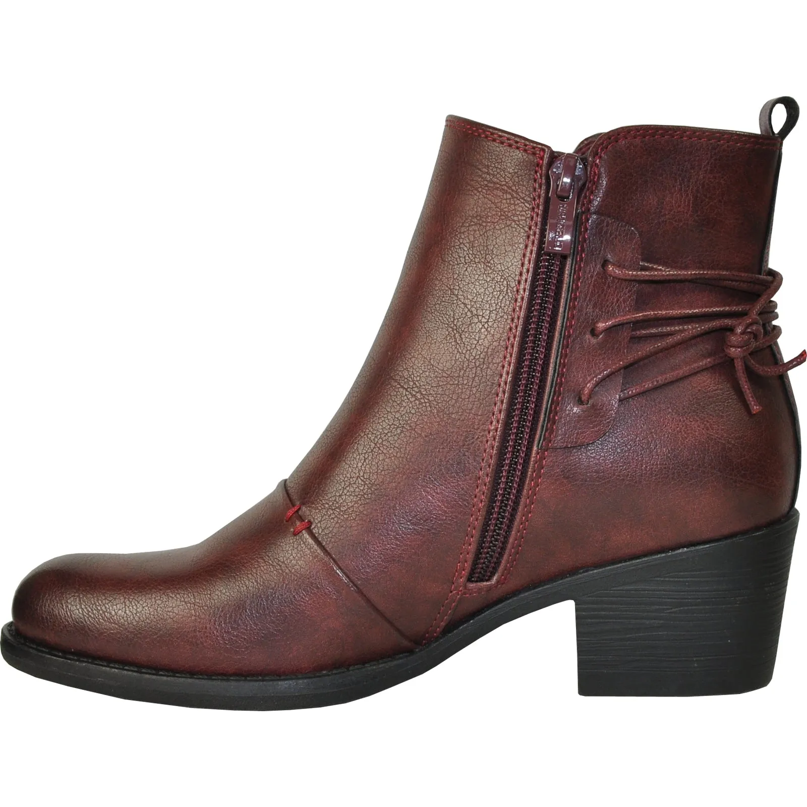 VANGELO Women Boot HF9430 Ankle Dress Boot Bordo Red