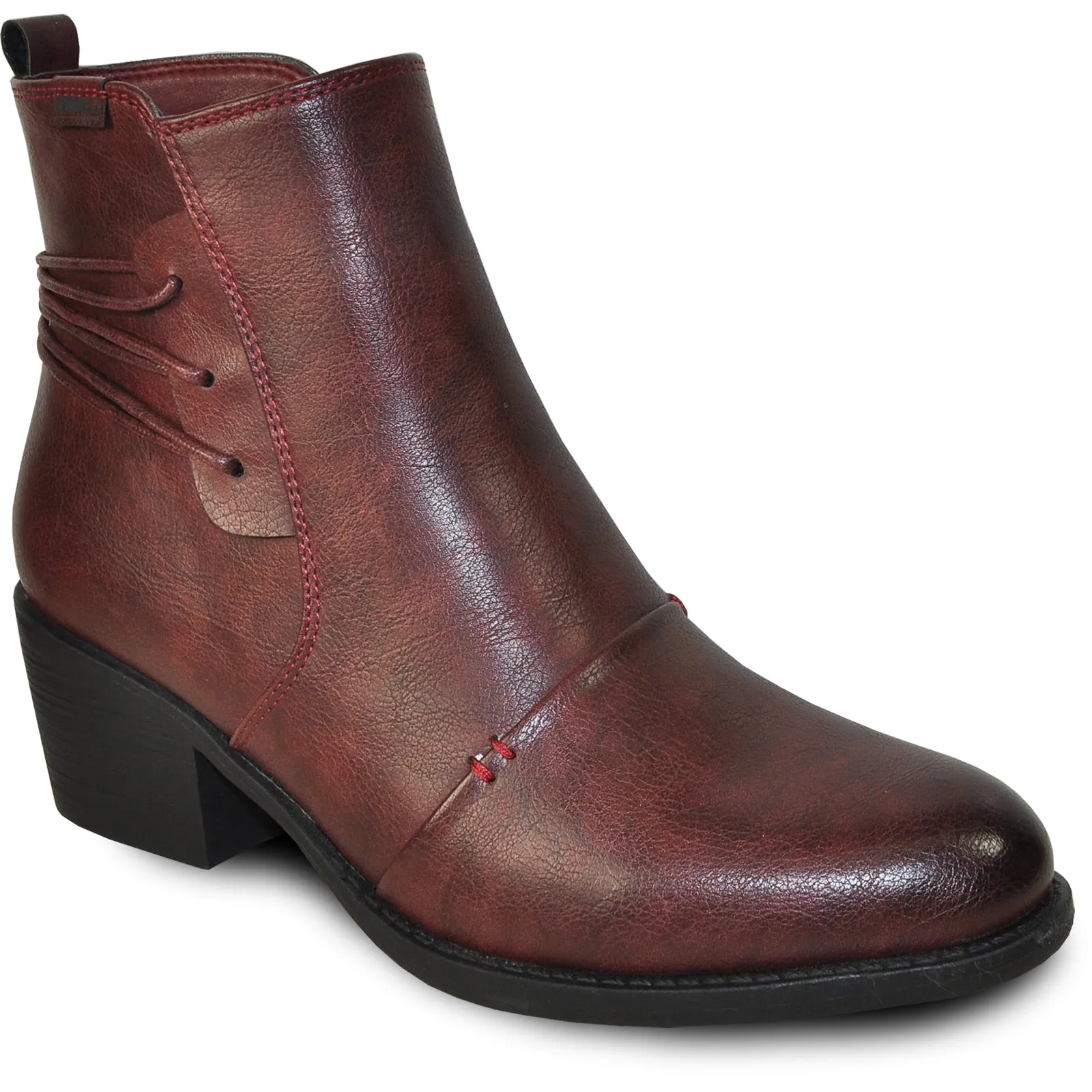 VANGELO Women Boot HF9430 Ankle Dress Boot Bordo Red