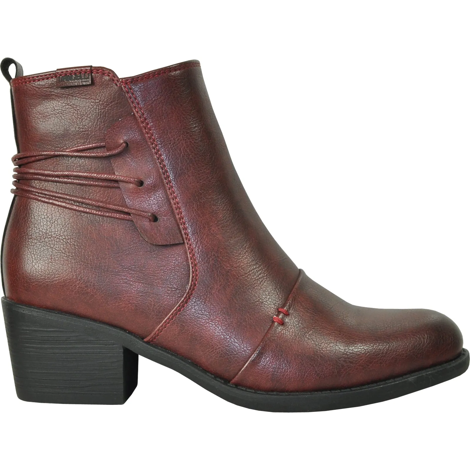 VANGELO Women Boot HF9430 Ankle Dress Boot Bordo Red