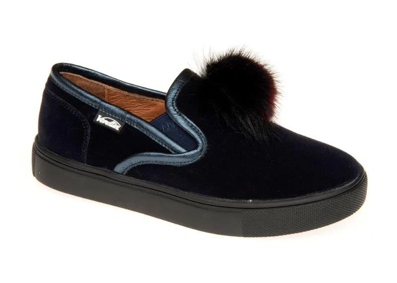 Venettini Piper Navy Pom Pom Sneaker Shoe