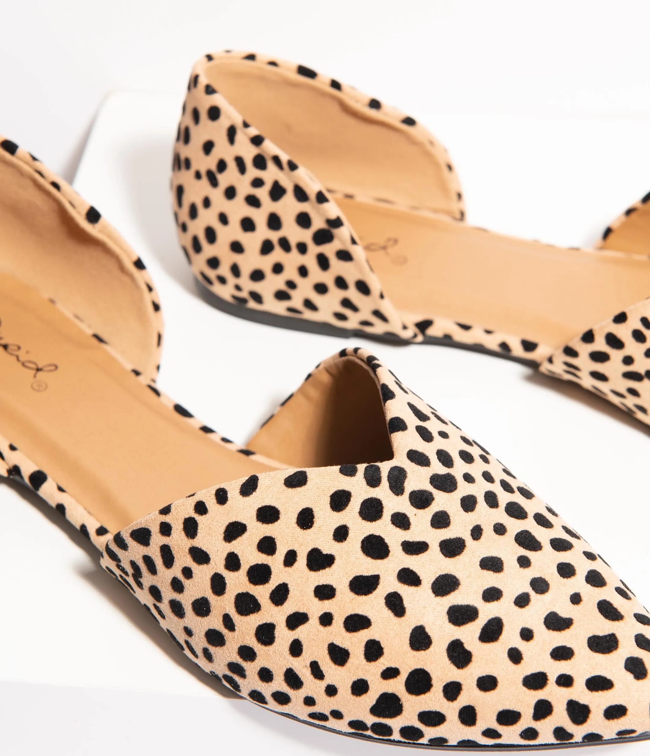 Vintage Style Cheetah Suede dOrsay Flats