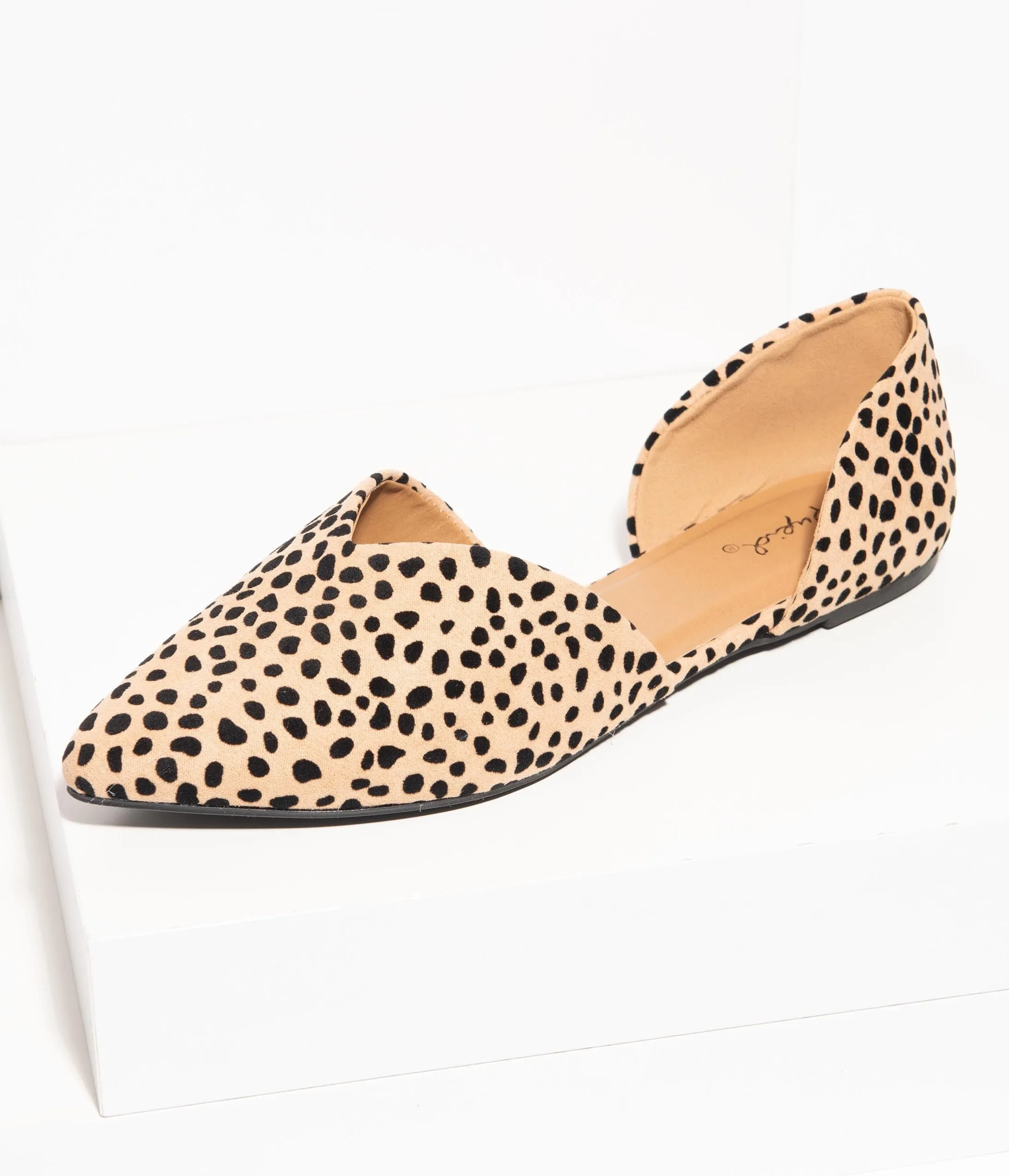 Vintage Style Cheetah Suede dOrsay Flats