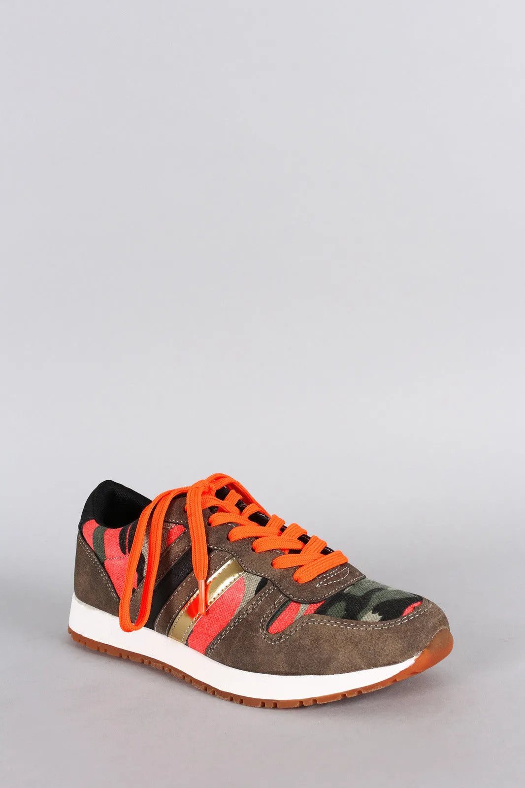 Wild Diva Lounge Camouflage Lace Up Sneaker